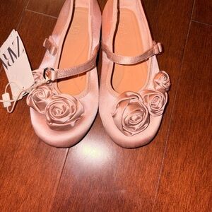 Zara Kids Blush Rose Mary Jane Shoes
